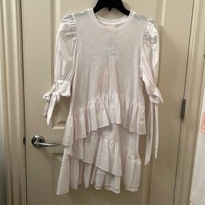 CINQ A SEPT. NWT XS white cotton dress